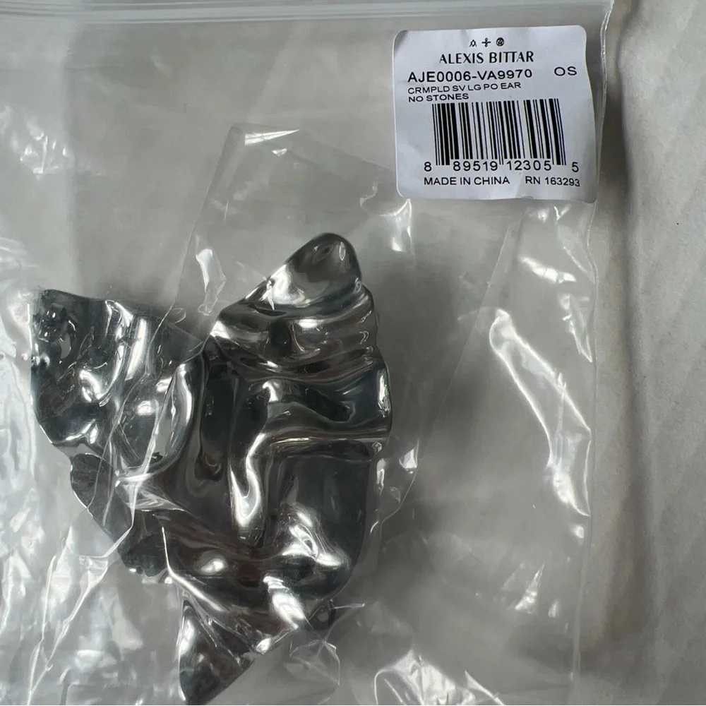 Alexis Bittar Crumpled Earrings Silver - Picture 14 of 14